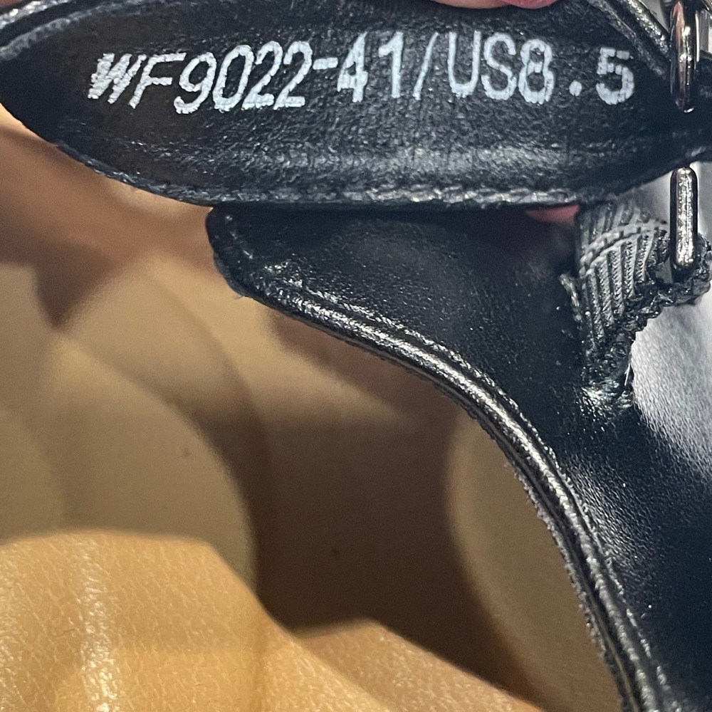 XMM Black Chunky Platform Mary Janes Lug Sole Buckle Shoes WF9022-41 Womens 8.5 - Picture 7 of 8